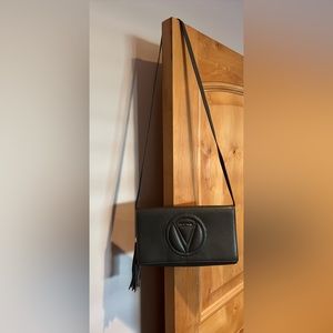 Valentino by Mario Valentino Leather Shoulder Bag in Dove Grey